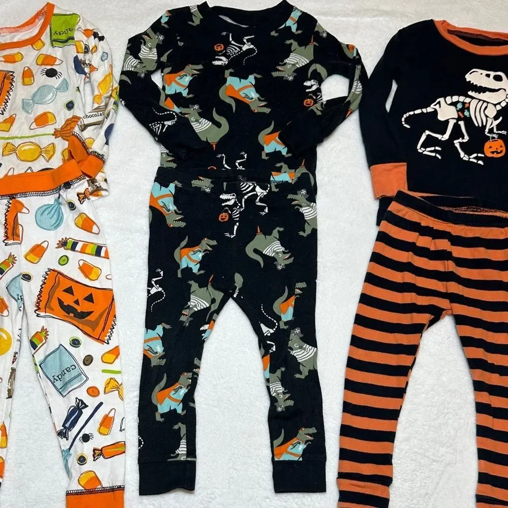 Set of 3 halloween theme pajama sets carters & MudPie 12/18mo